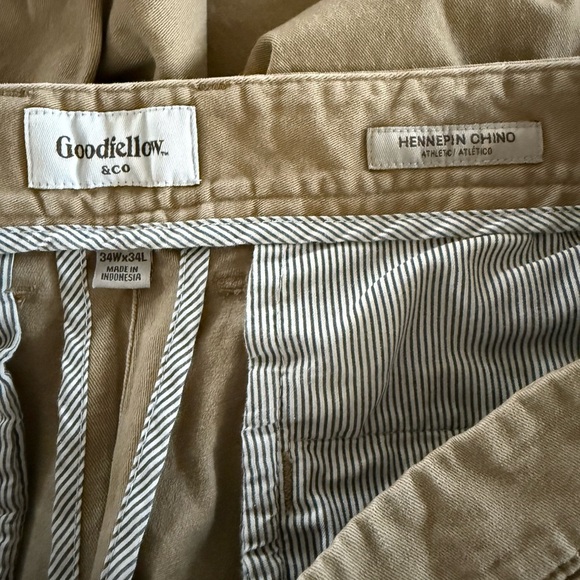 Goodfellow Men's Hennepin Athletic Fit Chino Khaki Tan Pants Size 34 - Picture 9 of 10